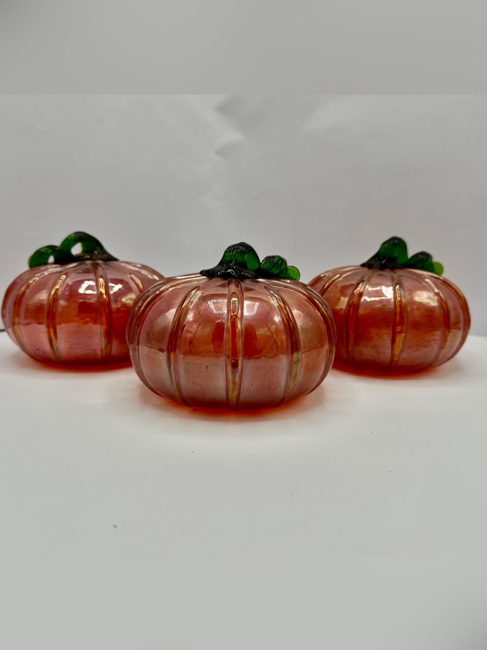 Set of 3 5”glass 🎃 pumpkins